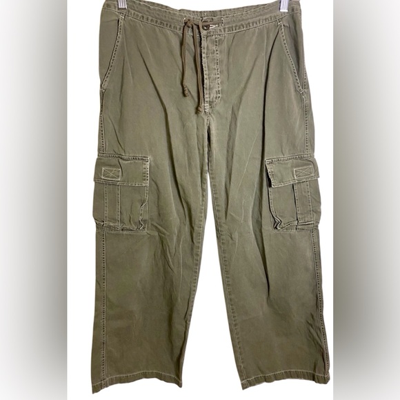 VINTAGE ABERCROMBIE & FITCH ARMY GREEN CARGO PANTS - Picture 1 of 12